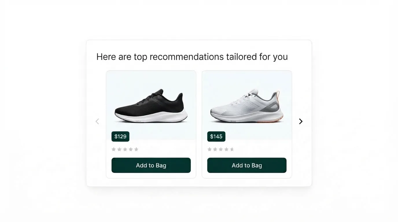 Visual Persuasion running shoes recommendations carousel